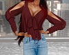 Fall Deep Red Blouse