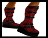 Gothic red plaid boots