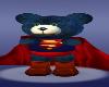Cute Bear Superman Halloween Costumes Blue Animated Red Capes