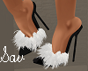 Black/White Feather Heel