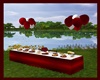 Buffet table red/white