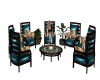 Blue Brown Chat Chairs