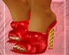 Red Puffer Heels