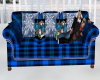 Winter Blue Plaid Sofa