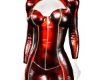 [L] Latex Cat Suit Red