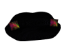 Lips Sofa Black Red