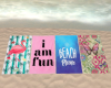 4 Beach Towels w/ Poses