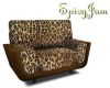 Wood Trim Leopard Chair