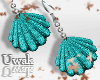 Teal Scallop Earrings