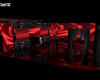 red/black silk couch