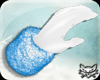 ! Blue white fur gloves