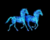 Neon Running Horses