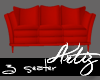 [A] Red 3 Seater