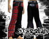 STGN Red Plaid Flares