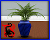TS Blu Floor Vase wFern