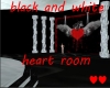 black and red heart room