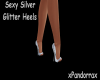 Sexy Silver Glitter Heel