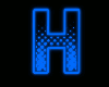 Blue H Neon Letter