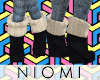 N! Black Wedges W/Socks