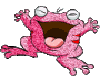 happy pink frog