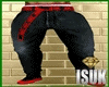 ☘ black red pants