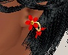 Red Flower Earring