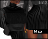 HIGH NECK PLEATED BLACK