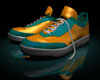 Green and gold shoes