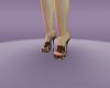 Brown floral heels