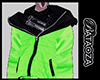 Neon green puffer jacket