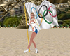 olympic flag with poses