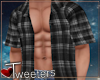 Black Striped Open Shirt
