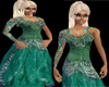 special green multi gown