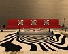 Red & Zebra Leather Sofa