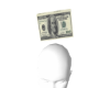 money stack head sign