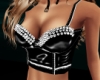 Black Leather Spike Top