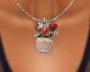 OO * red flower necklace