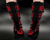 KNEE BOOTS RED-Black