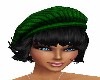 GREEN HAT/BLACK HAIR