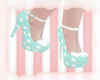 A: Mint polka dot heels