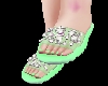 Green Slippers wth Gems