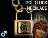 Gold Lock Necklace G (M)