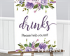 H. Drinks Purple Sign