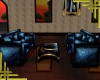 Blue Leather Couch Set