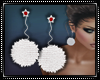 Fur Puff Earrings Red