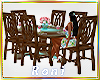 Table Set Teal Brown