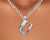 U Letter Necklace Silver
