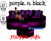 Purple n black sn sofa