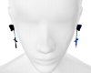 cross earring blue