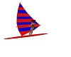 Red/blue sail board